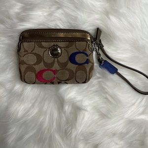 Coach Fabric monogram multicoloured wristlet